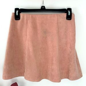 Pink Velvet Mini Skirt